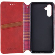 Кожаный чехол-книга GETMAN Cubic (PU) для Samsung Galaxy A24 4G Красный