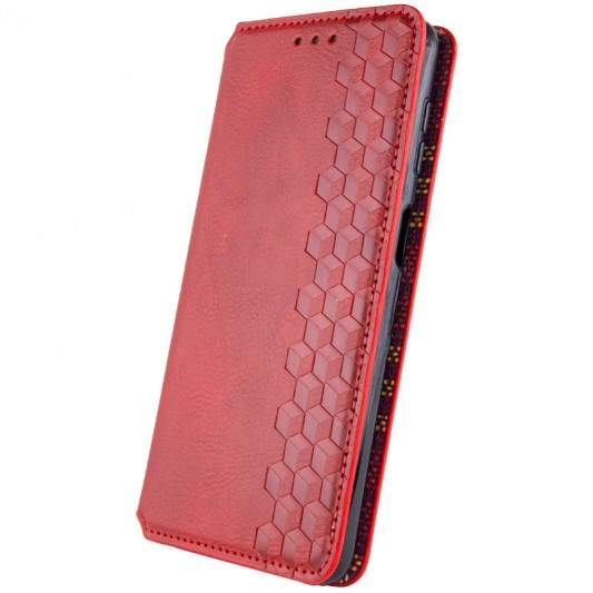 Кожаный чехол-книга GETMAN Cubic (PU) для Samsung Galaxy A24 4G Красный - изображение 3
