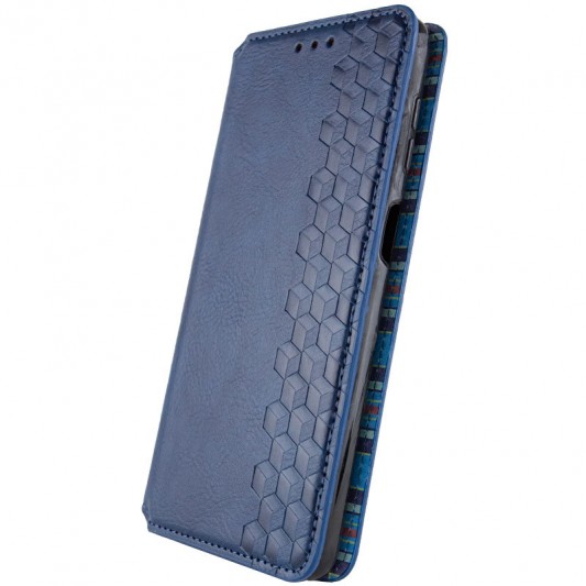 Кожаный чехол-книга GETMAN Cubic (PU) для Samsung Galaxy A24 4G Синий - изображение 3