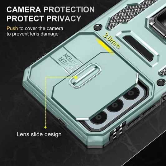 Ударопрочный чехол Camshield Army Ring для Samsung Galaxy A24 4G Зеленый / Light Green - изображение 1