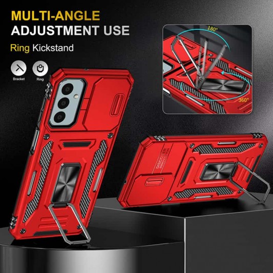 Ударопрочный чехол Camshield Army Ring для Samsung Galaxy A24 4G Красный / Red - изображение 1