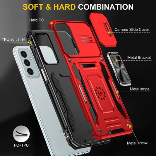 Ударопрочный чехол Camshield Army Ring для Samsung Galaxy A24 4G Красный / Red - изображение 5