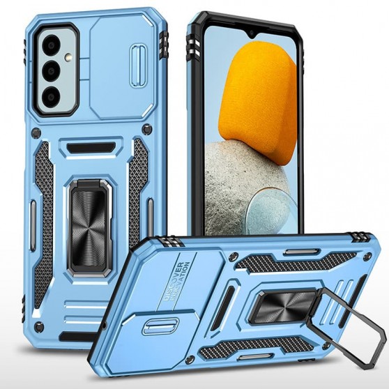 Ударопрочный чехол Camshield Army Ring для Samsung Galaxy A24 4G Голубой/Light Blue