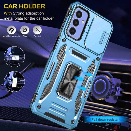 Ударостійкий чохол Camshield Army Ring для Samsung Galaxy A24 4G Блакитний / Light Blue - зображення 1 
