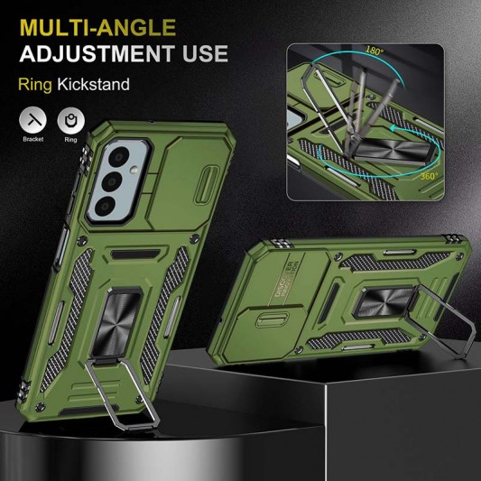 Ударопрочный чехол Camshield Army Ring для Samsung Galaxy A24 4G Оливковый / Army Green - изображение 1