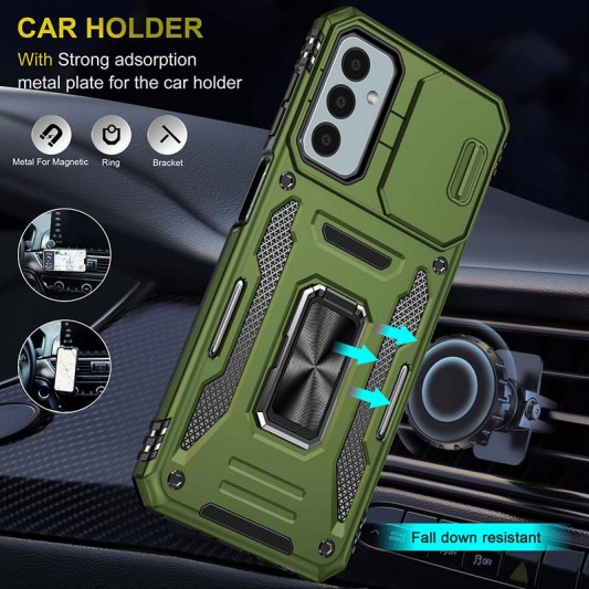Ударопрочный чехол Camshield Army Ring для Samsung Galaxy A24 4G Оливковый / Army Green - изображение 2
