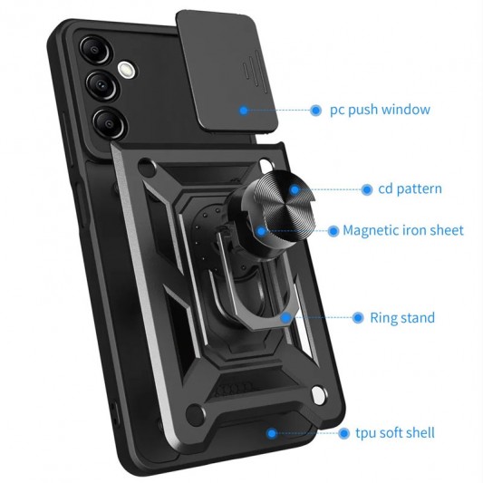 Ударопрочный чехол Camshield Serge Ring для Samsung Galaxy A24 4G Черный - изображение 2