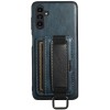 Кожаный чехол Wallet case and straps для Samsung Galaxy A24 4G Синий / Blue
