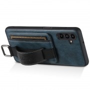 Кожаный чехол Wallet case and straps для Samsung Galaxy A24 4G Синий / Blue