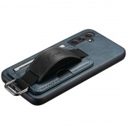 Кожаный чехол Wallet case and straps для Samsung Galaxy A24 4G Синий / Blue