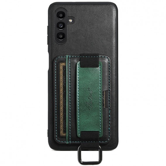 Кожаный чехол Wallet case and straps для Samsung Galaxy A24 4G Черный / Black