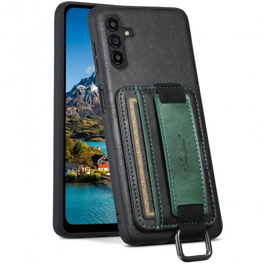 Кожаный чехол Wallet case and straps для Samsung Galaxy A24 4G Черный / Black - изображение 1
