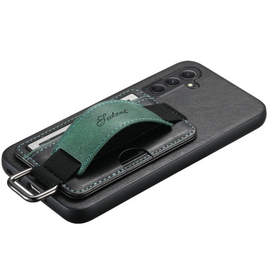 Кожаный чехол Wallet case and straps для Samsung Galaxy A24 4G Черный / Black - изображение 4