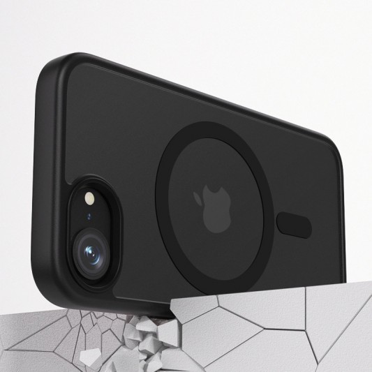 TPU+PC чехол Metal Buttons with MagSafe Colorful для Apple iPhone 16e (6.1") Черный / Black - изображение 2