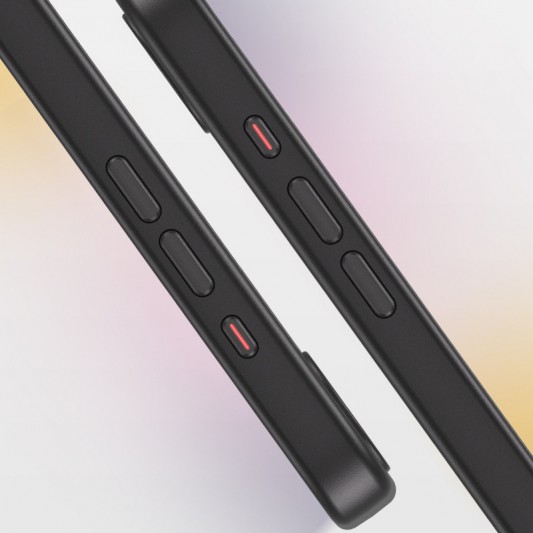 TPU+PC чехол Metal Buttons with MagSafe Colorful для Apple iPhone 16e (6.1") Черный / Black - изображение 4