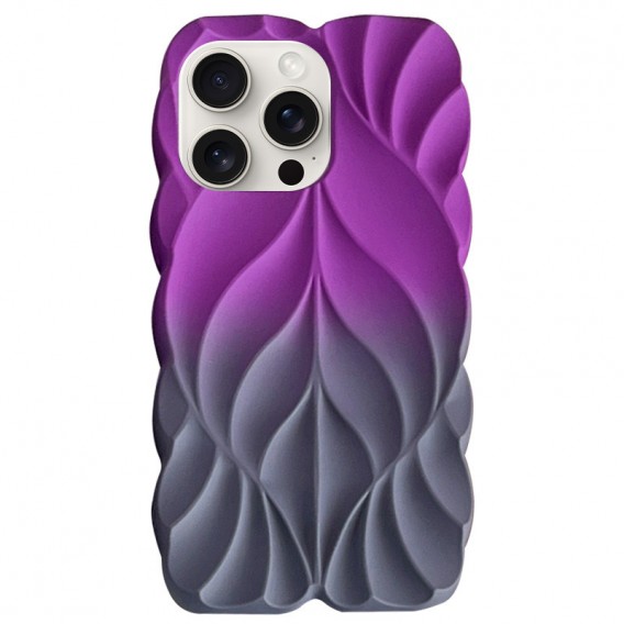 TPU чехол Leaf для Apple iPhone 16 Pro (6.3") Violet / Grey