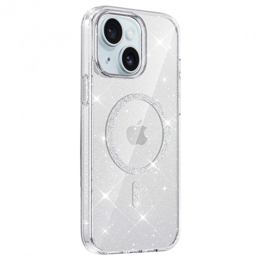 Чехол TPU Eclipse Sparkle (MagFit) для Apple iPhone 14/13 (6.1") Clear - изображение 1