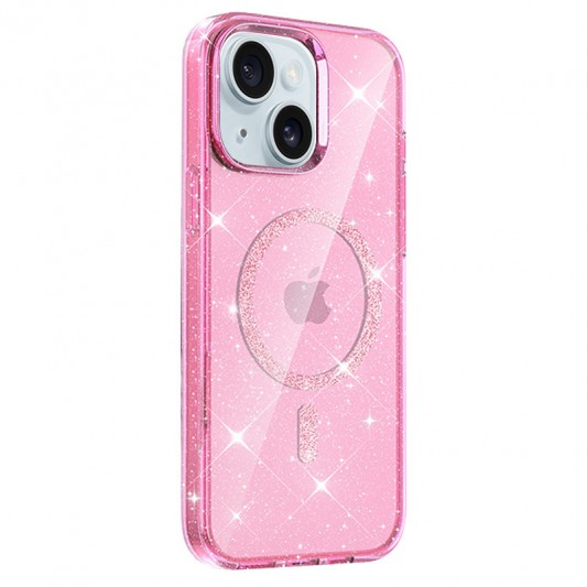 Чехол TPU Eclipse Sparkle (MagFit) для Apple iPhone 14/13 (6.1") Pink - изображение 1