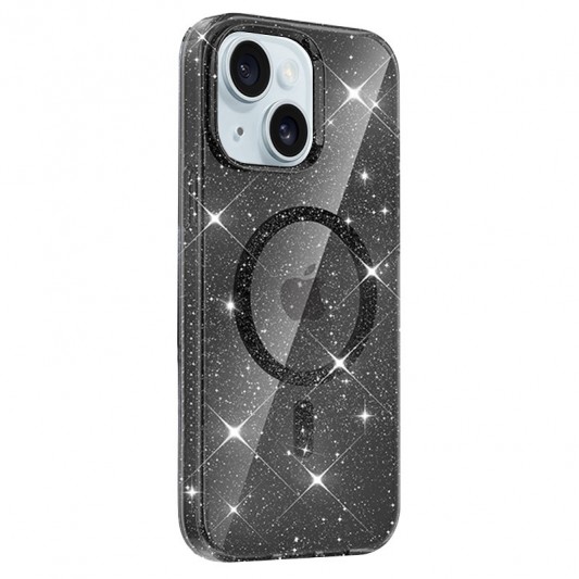 Чехол TPU Eclipse Sparkle (MagFit) для Apple iPhone 14/13 (6.1") Black - изображение 1