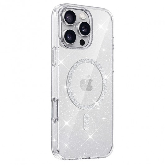 Чехол TPU Eclipse Sparkle (MagFit) для Apple iPhone 16 Pro (6.3") Clear - изображение 7