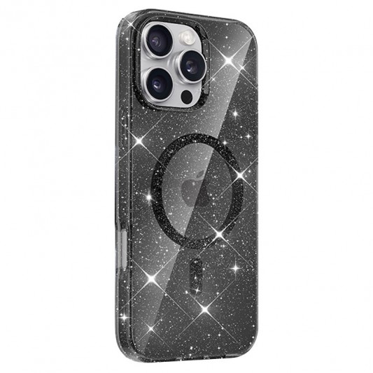 Чехол TPU Eclipse Sparkle (MagFit) для Apple iPhone 16 Pro (6.3") Black - изображение 1