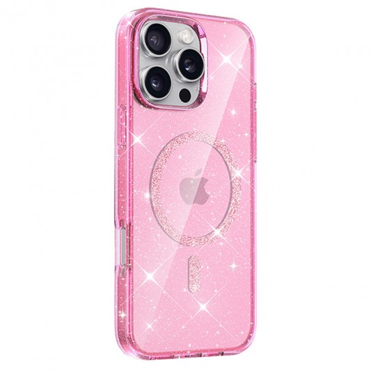 Чехол TPU Eclipse Sparkle (MagFit) для Apple iPhone 16 Pro (6.3") Pink - изображение 1