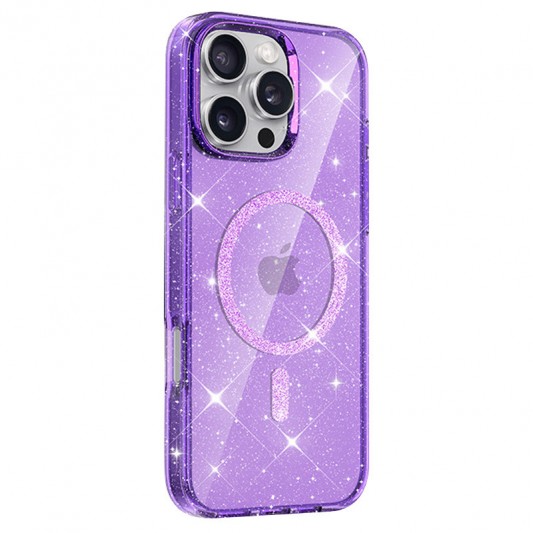 Чехол TPU Eclipse Sparkle (MagFit) для Apple iPhone 16 Pro (6.3") Purple - изображение 1