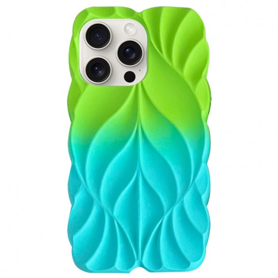 TPU чехол Leaf для Apple iPhone 15 Pro (6.1") Green / Aqua