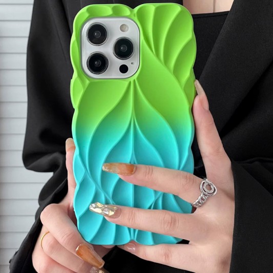 TPU чохол Leaf для Apple iPhone 15 Pro (6.1") Green / Aqua - зображення 1 
