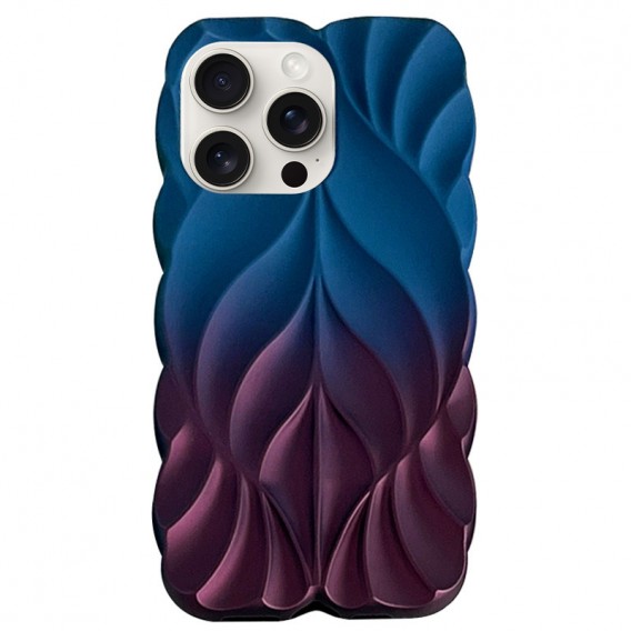 TPU чехол Leaf для Apple iPhone 15 Pro (6.1") Navy Blue / Plum