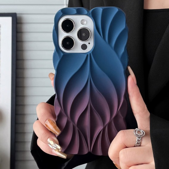 TPU чехол Leaf для Apple iPhone 15 Pro (6.1") Navy Blue / Plum