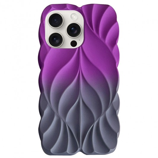 TPU чехол Leaf для Apple iPhone 15 Pro (6.1") Violet / Grey