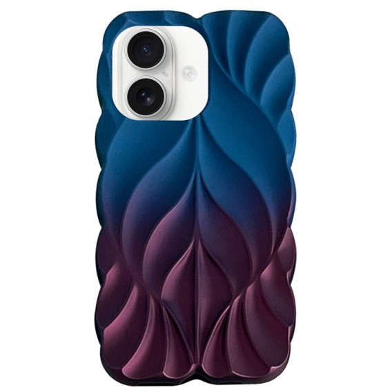 TPU чехол Leaf для Apple iPhone 16 (6.1") Navy Blue / Plum
