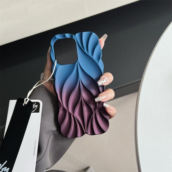 TPU чехол Leaf для Apple iPhone 16 (6.1") Navy Blue / Plum