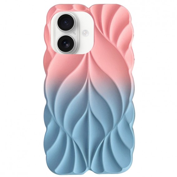 TPU чехол Leaf для Apple iPhone 16 (6.1") Pink/Blue