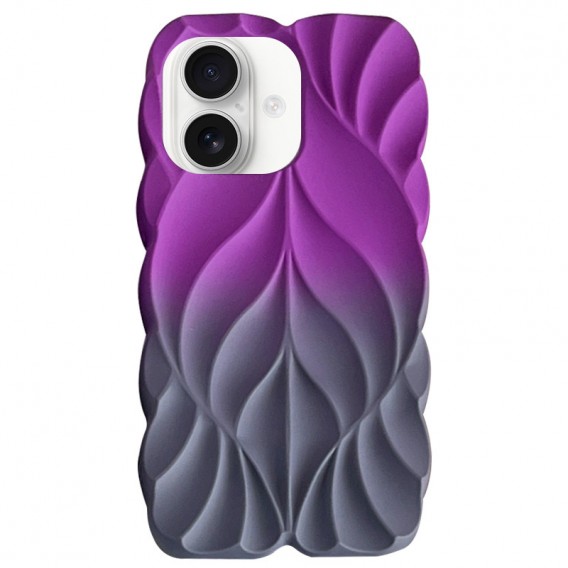 TPU чехол Leaf для Apple iPhone 16 (6.1") Violet / Grey