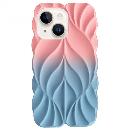 TPU чехол Leaf для Apple iPhone 14/13 (6.1") Pink/Blue