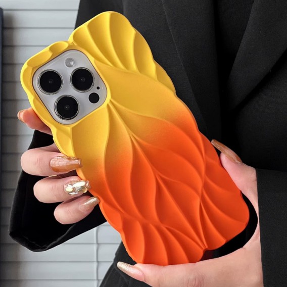 TPU чехол Leaf для Apple iPhone 14 Pro (6.1") Yellow/Orange