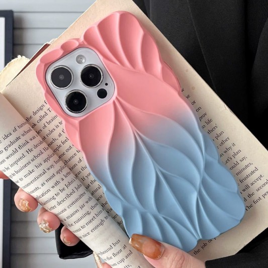 TPU чехол Leaf для Apple iPhone 14 Pro Max (6.7") Pink/Blue - изображение 1