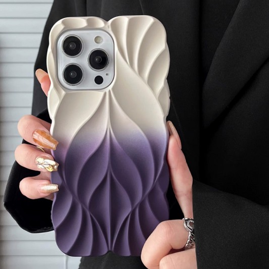 TPU чехол Leaf для Apple iPhone 14 Pro Max (6.7") White / Purple - изображение 1