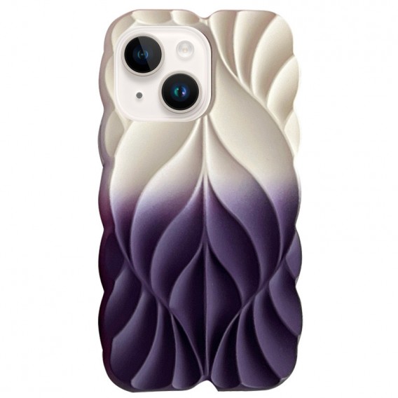 TPU чохол Leaf для Apple iPhone 15 (6.1") White / Purple