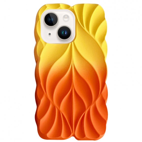 TPU чохол Leaf для Apple iPhone 15 (6.1") Yellow / Orange