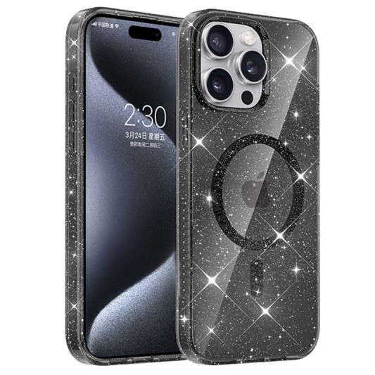 Чехол TPU Eclipse Sparkle (MagFit) для Apple iPhone 14 Pro (6.1") Black