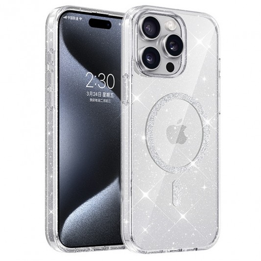 Чехол TPU Eclipse Sparkle (MagFit) для Apple iPhone 14 Pro (6.1") Clear