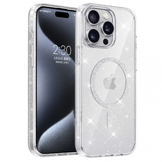 Чохол TPU Eclipse Sparkle (MagFit) для Apple iPhone 14 Pro (6.1") Clear