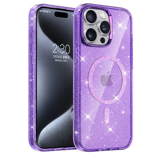 Чехол TPU Eclipse Sparkle (MagFit) для Apple iPhone 14 Pro (6.1") Purple