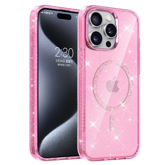 Чохол TPU Eclipse Sparkle (MagFit) для Apple iPhone 14 Pro Max (6.7") Pink