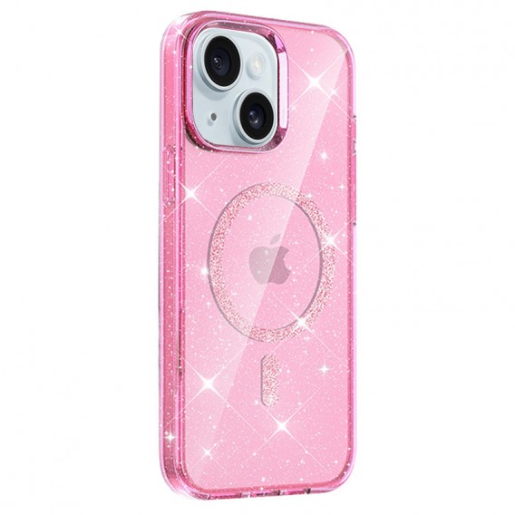 Чехол TPU Eclipse Sparkle (MagFit) для Apple iPhone 15 (6.1") Pink