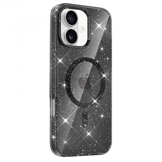 Чохол TPU Eclipse Sparkle (MagFit) для Apple iPhone 16 (6.1") Black - зображення 1 