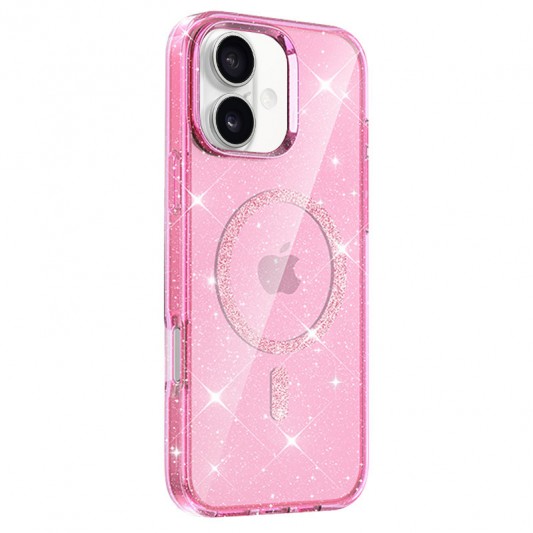 Чехол TPU Eclipse Sparkle (MagFit) для Apple iPhone 16 (6.1") Pink - изображение 1